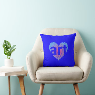 Coussin Art Lover, Big Heart with word Art, Creative Art