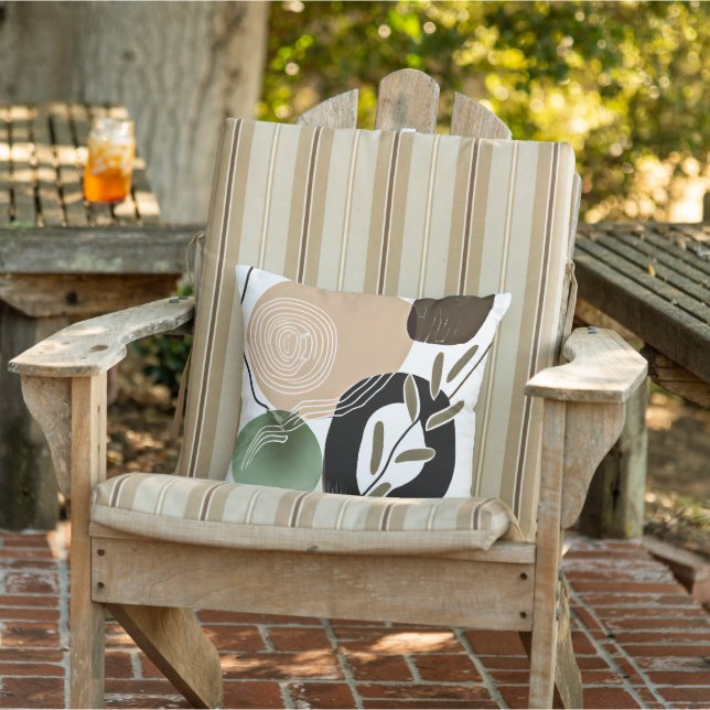 Coussin Art minimaliste plante et vague (Chaise)
