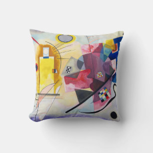 Coussin Art moderne Abstrait Kandinsky Jaune Rouge Bleu