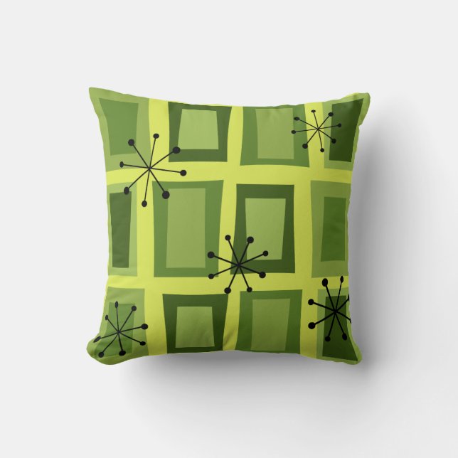 Coussin Art Moderne du milieu du siècle "Portes Merveilleu (Recto)