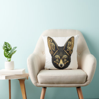 Coussin Art noir et or année 2026