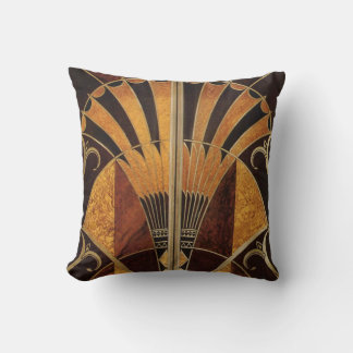 Coussin art Nouveau, art déco, vintage, couleurs en bois,