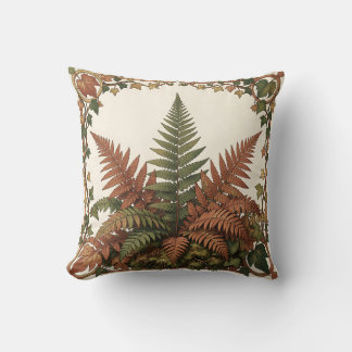 Coussin Art Nouveau Fougère Lierre Botanique