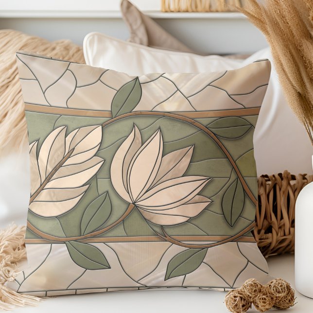 Coussin Art Nouveau Ornement frontalier floral (Créateur téléchargé)