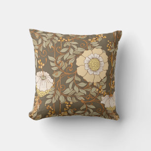 Coussin Art Nouveau : Vintage Floral Décoratif.