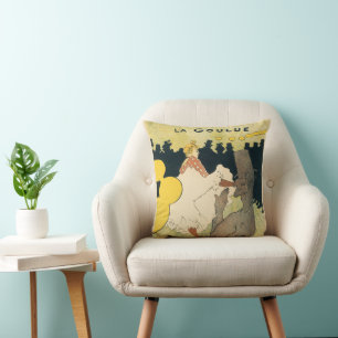 Coussin Art nouveau vintage, La Goulue par Toulouse Lautre
