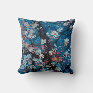 Coussin Art oil painting, cherry blossom flower, abstract,