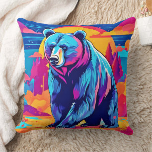 Coussin Art Ours Vibrant