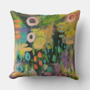 Coussin Art painting Abstract Mixed Media Floral