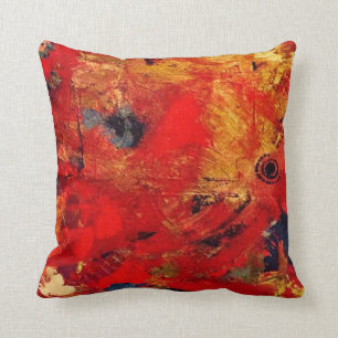 Coussin Art par le rouge de DS Watkins et l'abrégé sur or