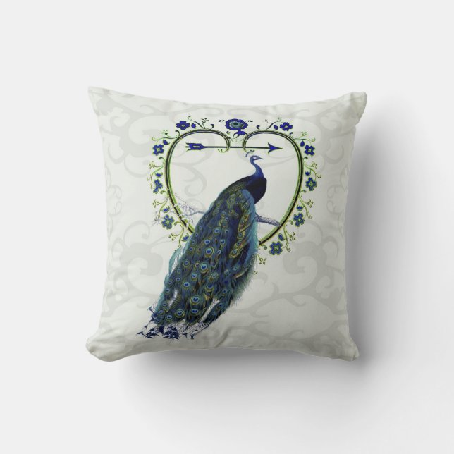 Coussin Art Peacock ornemental personnalisé (Recto)