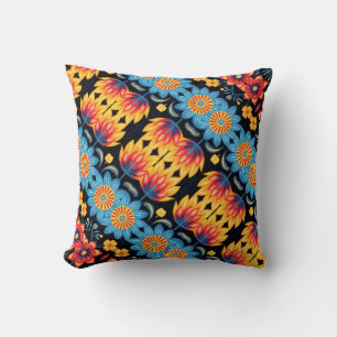 Coussin Art populaire floral moderne