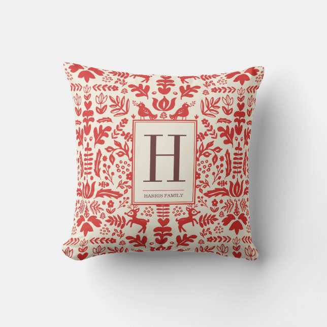 Coussin Art populaire Monogramme Jeu d'oreiller (Recto)