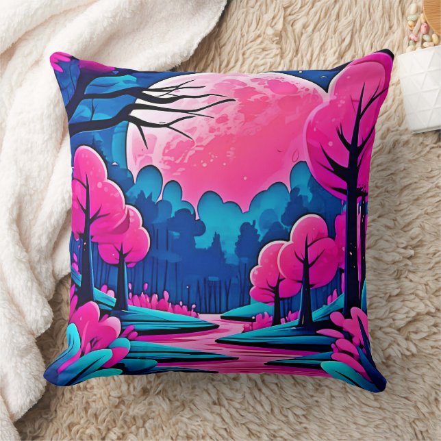 Coussin Art rose Moonlit Forêt (Couverture)