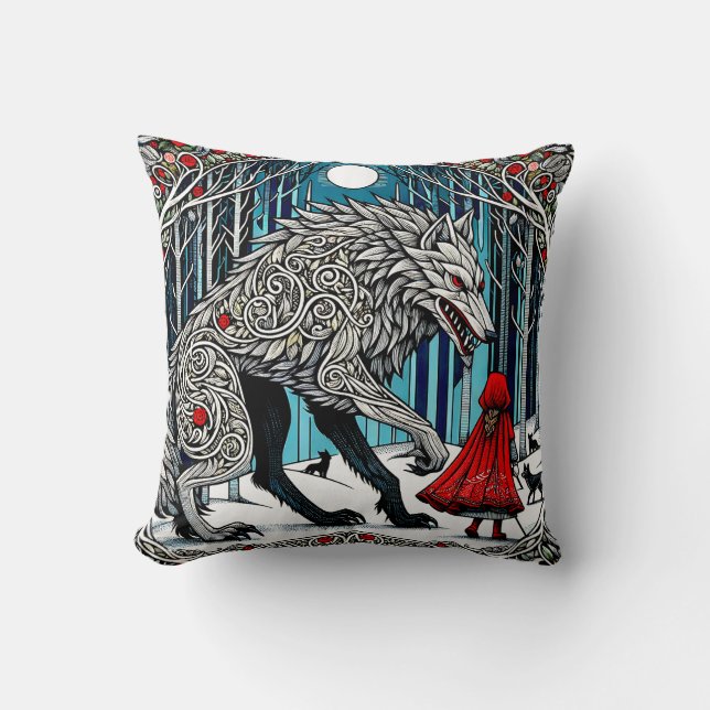 Coussin Art Scandinave, Forêt Magique, Contes De Fées (Recto)