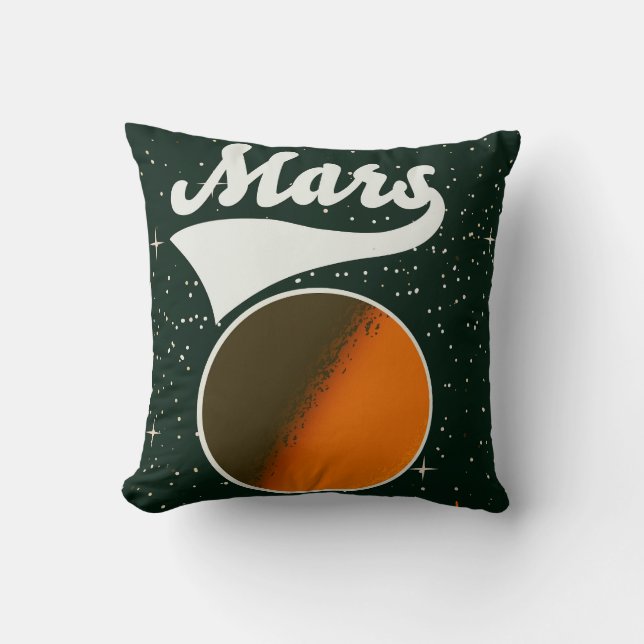 Coussin Art spatial vintage de Mars (Recto)