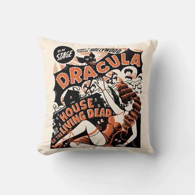 Coussin Art vintage d'affiche d'exposition de spectre de (Recto)