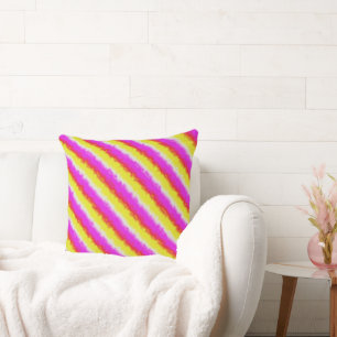 Coussin Artdeco rose Jaune Artdeco Arc-en-ciel rayures