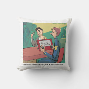 Coussin Artiste de croquis de crime drôle Rick London Cous