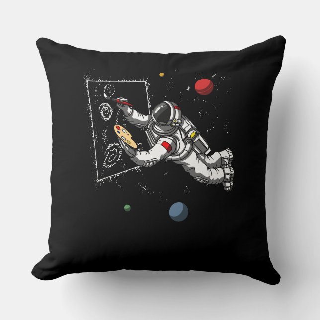 Coussin Artiste de Galaxie cosmique astronaute (Recto)