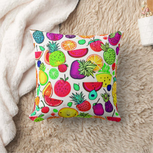 Coussin Artistère de verger de fruits colorés