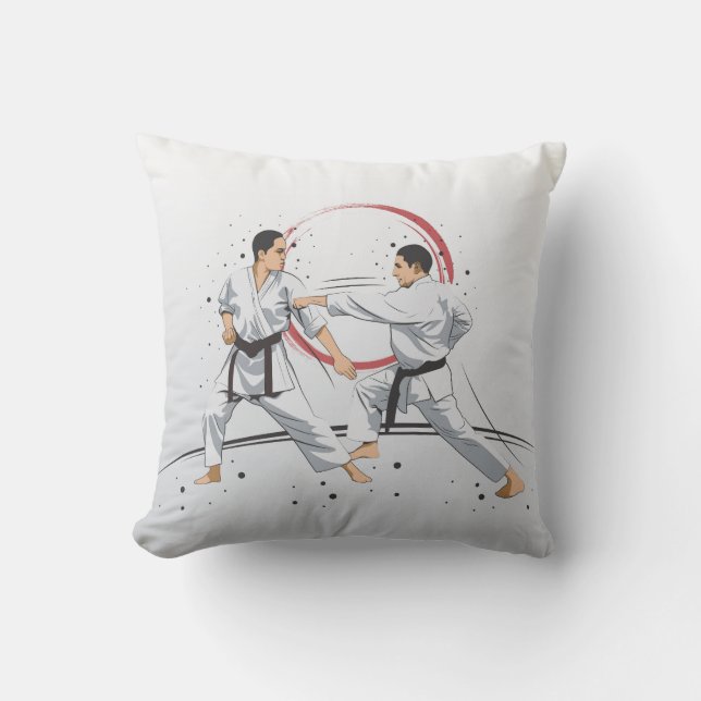 Coussin Arts martiaux Karate Combat Combattez ou Sparring (Recto)