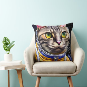 Coussin Artwork de chats d'astronautes