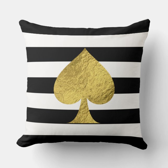 Coussin As de pique de feuille d'or (Recto)