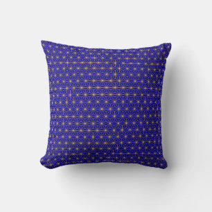 Coussin Asanoha Feuilles géométriques Thro japonais tradit