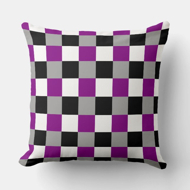 Coussin Asexuality colors checkered pattern throw pillow (Recto)