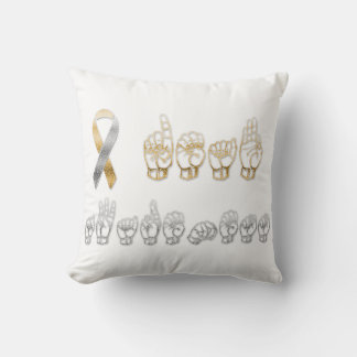 Coussin ASL American Sign Language Sensibilisation des sou