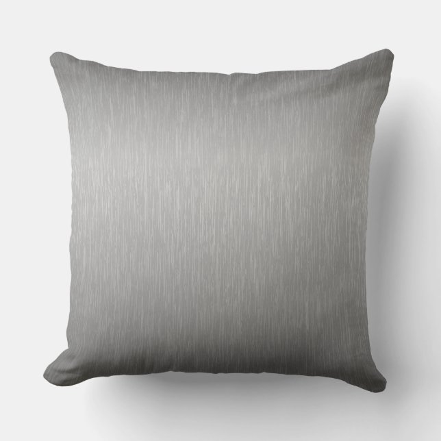 Coussin Aspect aluminium brossé gris argenté métallique (Recto)