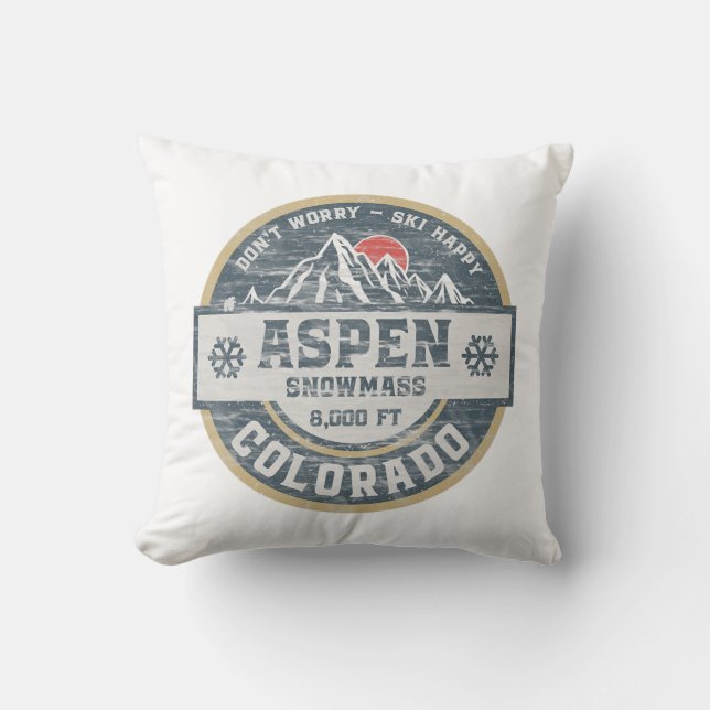 Coussin Aspen Colorado Montagnes Rocheuses Le Camping Rand (Recto)