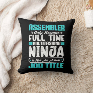 Coussin Assembleur Titre de travail Profession Drôle Assem