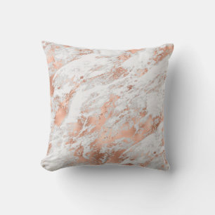 Coussin Assez Rose Or Blanc Marbre Pailleté  