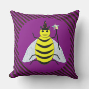 Coussin Assistant Abeille magique d'Halloween Purple et ba