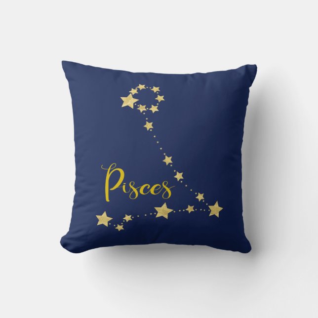 Coussin Astrologie des Poissons avec Constellation des Éto (Recto)