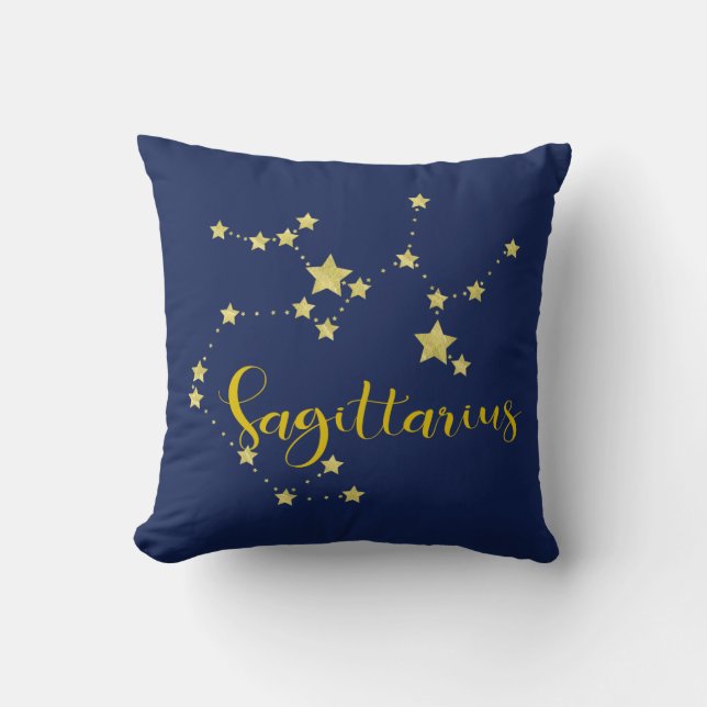 Coussin Astrologie Sagittaire avec constellation d'étoiles (Recto)