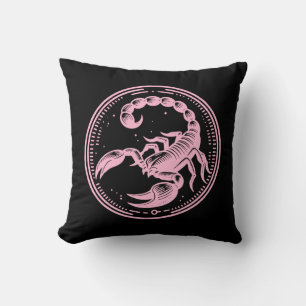 Coussin Astrologie Signe Zodiaque Scorpion Rose