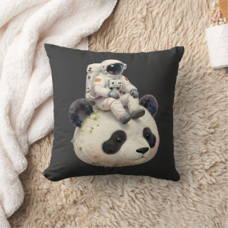 Coussin Astronaut on a Space Panda Surreal Weird and Fun