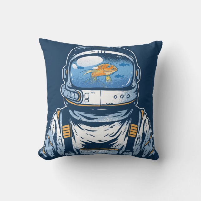 Coussin Astronaute du poisson d'or (Recto)