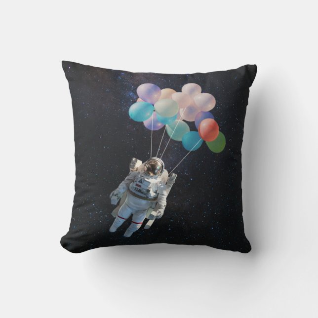 Coussin Astronaute Stars & Space Colorful Balloons (Recto)