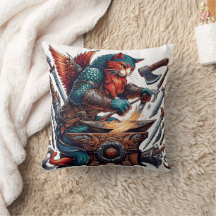 Coussin Atelier sur les armes de forge de chats en Imagina