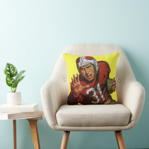 Coussin Athlète de sport vintage joueur de football Runnin