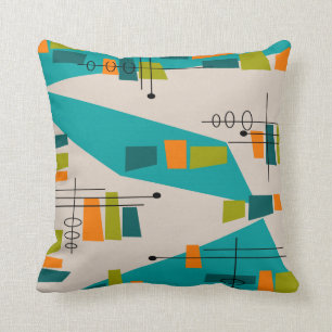 Coussin Atomique moderne du milieu du siècle inspiré #78