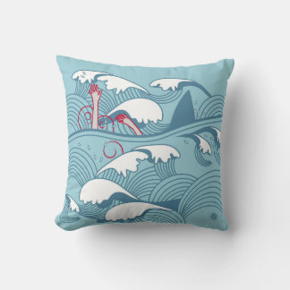 Coussin "Attaque de requin" Jeu d'oreiller