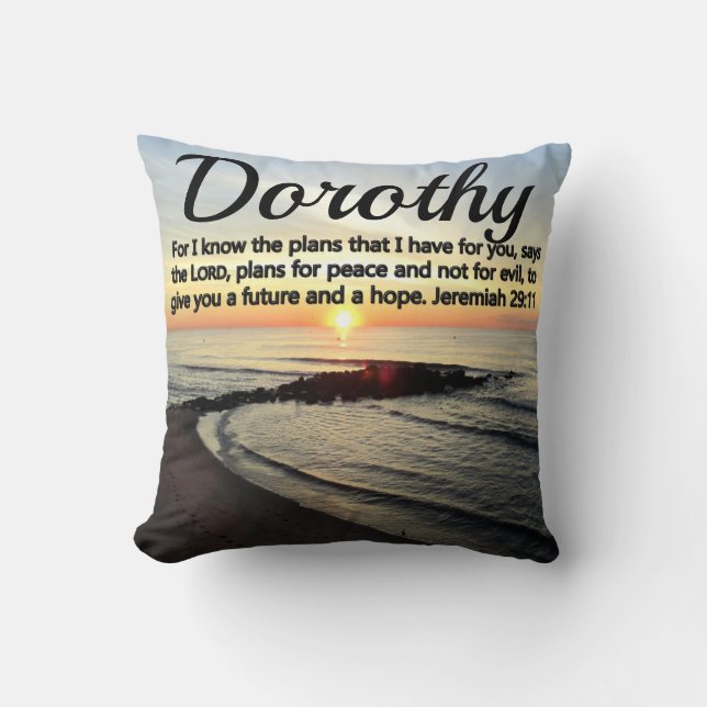 COUSSIN ATTAQUE PERSONNALISÉE JEREMIAH 29:11 SUNRISE (Recto)
