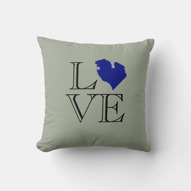 Coussin Au coeur Michigan État du Grand lac (Recto)