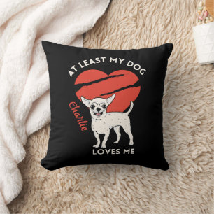Coussin Au Moins Mon Chien M'Aime Coutume Jeu D'Oreiller