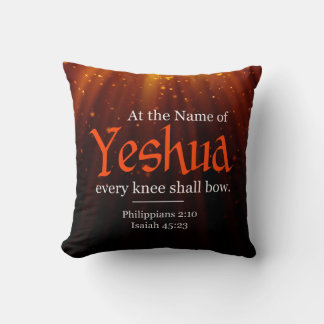 Coussin Au nom de Yeshua, chaque genou doit s'incliner